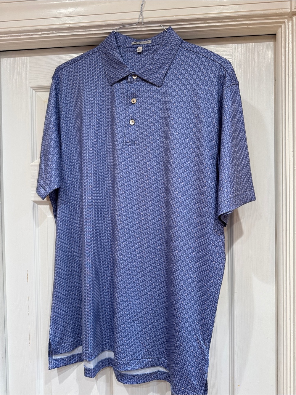 Peter Millar Men's Perforated Light Blue Polo